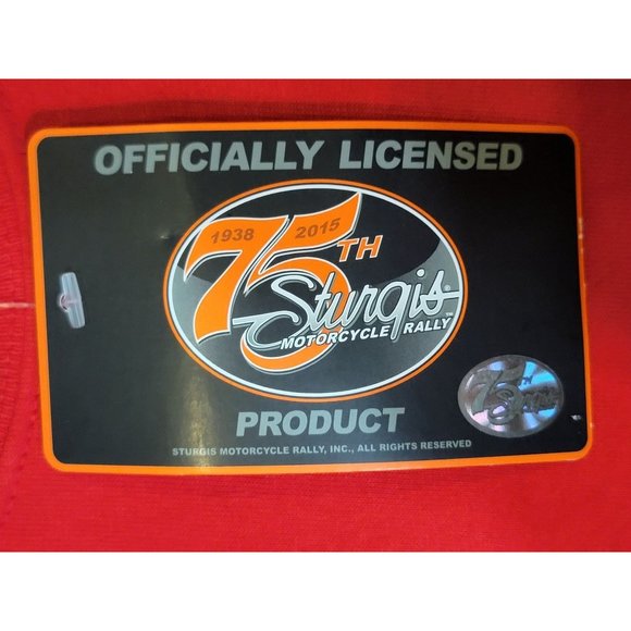 Sturgis 75th Motorcycle Rally Graphic‎ Tee Shirt Gilden Tag Red Size XL - Picture 6 of 8